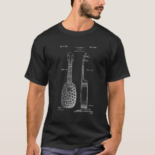 Coole vintage ananasvormige ukelele octrooikunst t-shirt