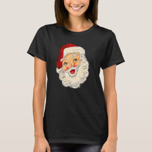 Coole Vintage Kerstman Kerstmis Face Xmas Cadeaus T-shirt