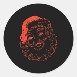 Coole Vintage Kerstman Santa Claus Ronde Sticker