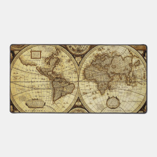 Coole vintage oude wereld kaarten bureaumat