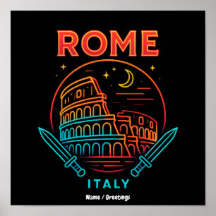 Coole Vintage Roma Italia Colosseum Souvenirs Cade Poster