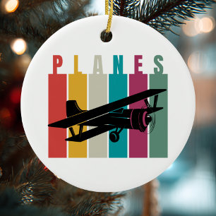 Coole vliegtuigfoto, Prettig kerstfeest,Personalis Keramisch Ornament