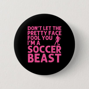 Coole Voetbal Kunst Voor Vrouwen Tiener Meisjes Ke Ronde Button 5,7 Cm