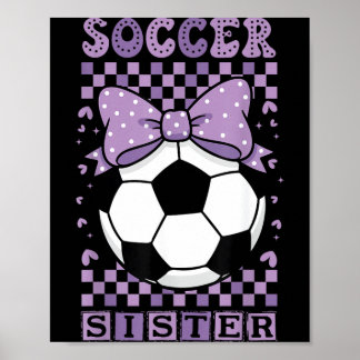 Coole voetbal zus bal cute paarse coquette strik poster