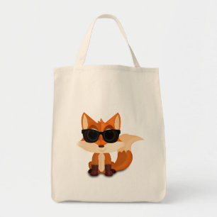 Coole Vos met Zonnebril Cute Cartoon Dier Tote Bag