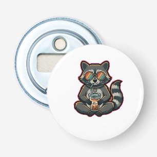 Coole Wasbeer Drinkend Havermelk Ijs Koffie Button Flesopener