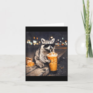 Coole wasbeer drinkt ijskoude koffie dier meme kaart
