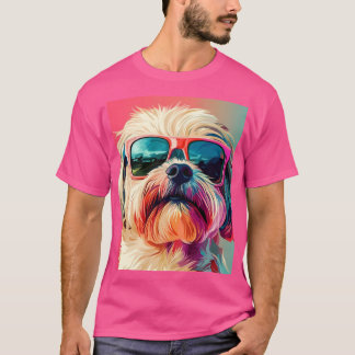 Coole West Highland White Terrier-hond met zonnebr T-shirt
