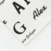 coole whiteblanket met patroon van zwarte namen fleece deken (Hoek)