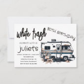 Coole witte vuilnis 30e verjaardagsuitnodigingen kaart (Voorkant)