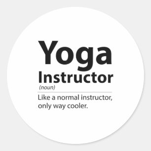Coole Yoga-instructeur Definitie Funny Yoga-liefhe Ronde Sticker