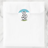 Coole Zebra Ronde Sticker (Tas)