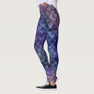 coole zeemeermin glitter blauwe groene watereenhoo leggings