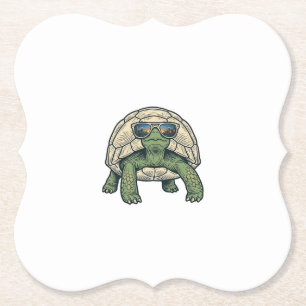 Coole zonnebril schildpad vintage vector ontwerp_1 kartonnen onderzetters