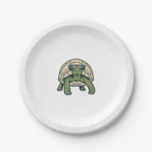 Coole zonnebril schildpad vintage vector ontwerp_1 papieren bordje