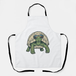 Coole zonnebril schildpad vintage vector ontwerp_1 schort