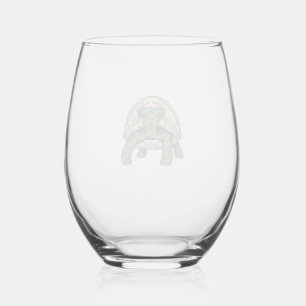 Coole zonnebril schildpad vintage vector ontwerp_1 wijnglas zonder voet