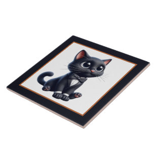 Coole zwarte kattenliefhebbers tegeltje