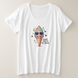 Cooler Than Ice Cream Pun Grote Maat T-shirt