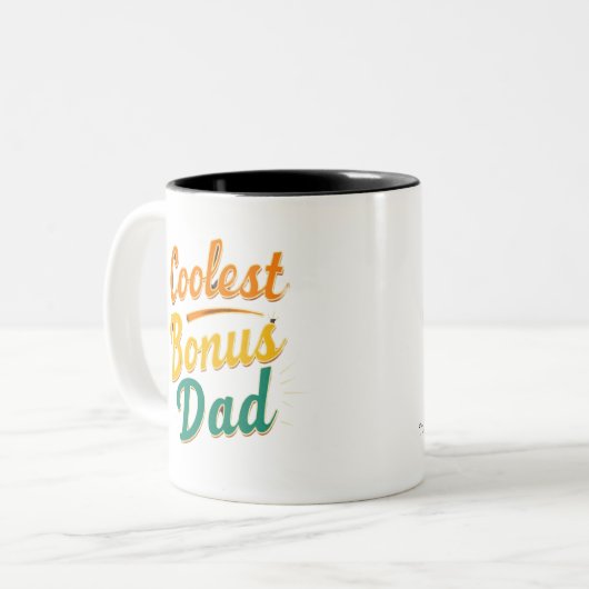 Coolest Bonus Papa Mug - Custom Stepdad Cadeau (Devant gauche)
