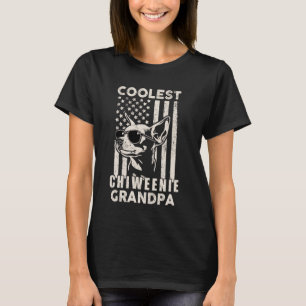 Coolest Chiweenie Opa Amerikaanse Vlag Fu T-shirt