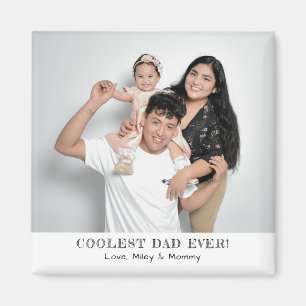 Coolest Dad Ooit Foto Vaderdag Herinneringen Gift Magneet