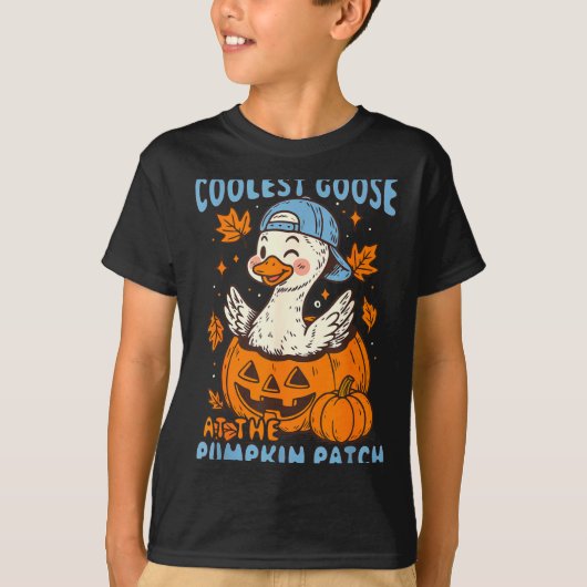 Coolest Goose At The Pumpkin Patch Autumn Fall Cou T-shirt (Voorkant)