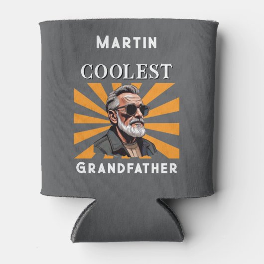 Coolest Grandfather Funny Retro Cool Zonnebril Blikjeskoeler (Voorkant)