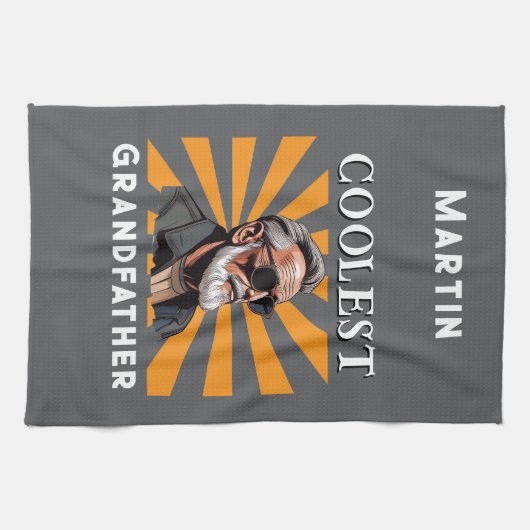 Coolest Grandfather Funny Retro Cool Zonnebril Theedoek (Horizontaal)