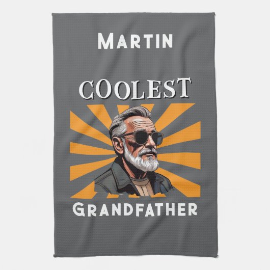 Coolest Grandfather Funny Retro Cool Zonnebril Theedoek (Verticaal)