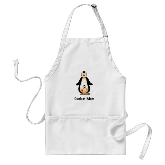 Coolest Mom Penguin Family Design Standaard Schort (Voorkant)