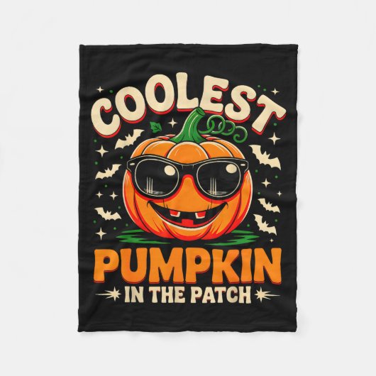 Coolest Pumpkin In The Patch Groovy Halloween For  Fleece Deken (Voorkant)
