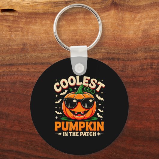 Coolest Pumpkin In The Patch Groovy Halloween For Sleutelhanger (Voorkant)