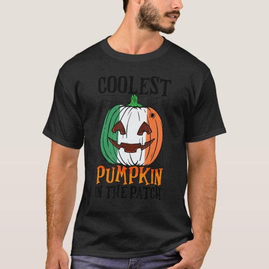 Coolest Pumpkin In The Patch Ireland Flag Jack Ou2 T-shirt (Voorkant)