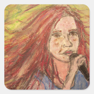 Coolest Rocker Girl Vierkante Sticker