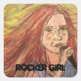 Coolest Rocker Girl Vierkante Sticker