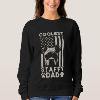 Coolest Staffy Dad American Flag Funny Fat Trui