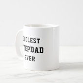 Coolest Stepdad Ever Typography Vaderdag Gift Koffiemok (Voorkant links)