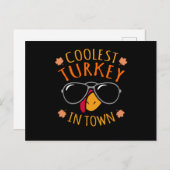 Coolest Turkey Funny Thanksgiving Family Men Women Briefkaart (Voorkant / Achterkant)