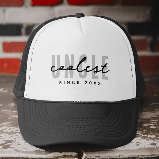 Coolest Uncle Modern Elegant Eenvoudige Vaderdag Trucker Pet