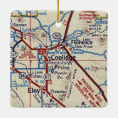 Coolidge Arizona  Map Keramisch Ornament (Achterkant)