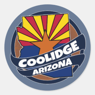 Coolidge Arizona vlag barstte rond stickers