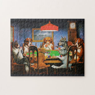 Coolidge Classic Vintage Hond Poker Game Art Legpuzzel