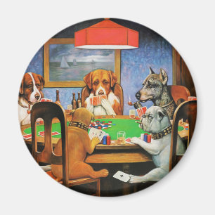 Coolidge Classic Vintage Hond Poker Game Kunst Magneet