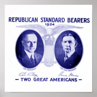 Coolidge-Dawes 1924 omlijst Poster