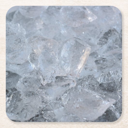 Cooling Ice Cube Textion Afbeelding Vierkante Kartonnen Onderzetter (Voorkant)
