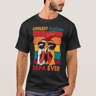 Coolste Kakkende Papa Ooit Retro Haan Papa Kuiken T-shirt
