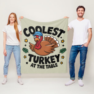 Coolste kalkoen aan tafel Thanksgiving-diner Fleece Deken