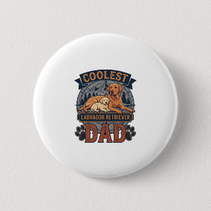 Coolste Labrador Retriever Vader Hond Berg Poot Pr Ronde Button 5,7 Cm