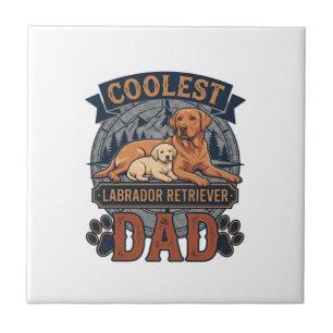Coolste Labrador Retriever Vader Hond Berg Poot Pr Tegeltje